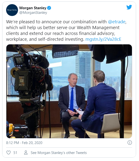 Morgan stanley etrade overname