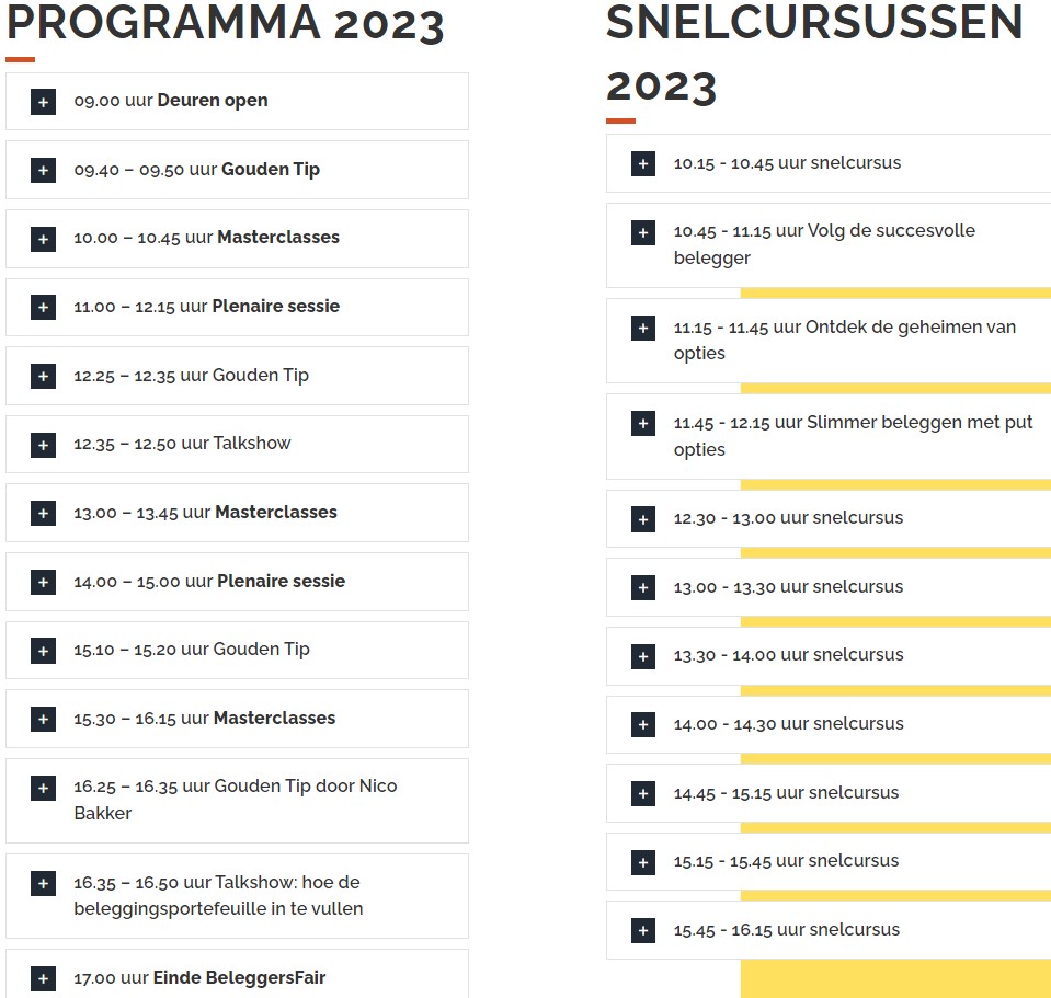 Beleggersfair programma